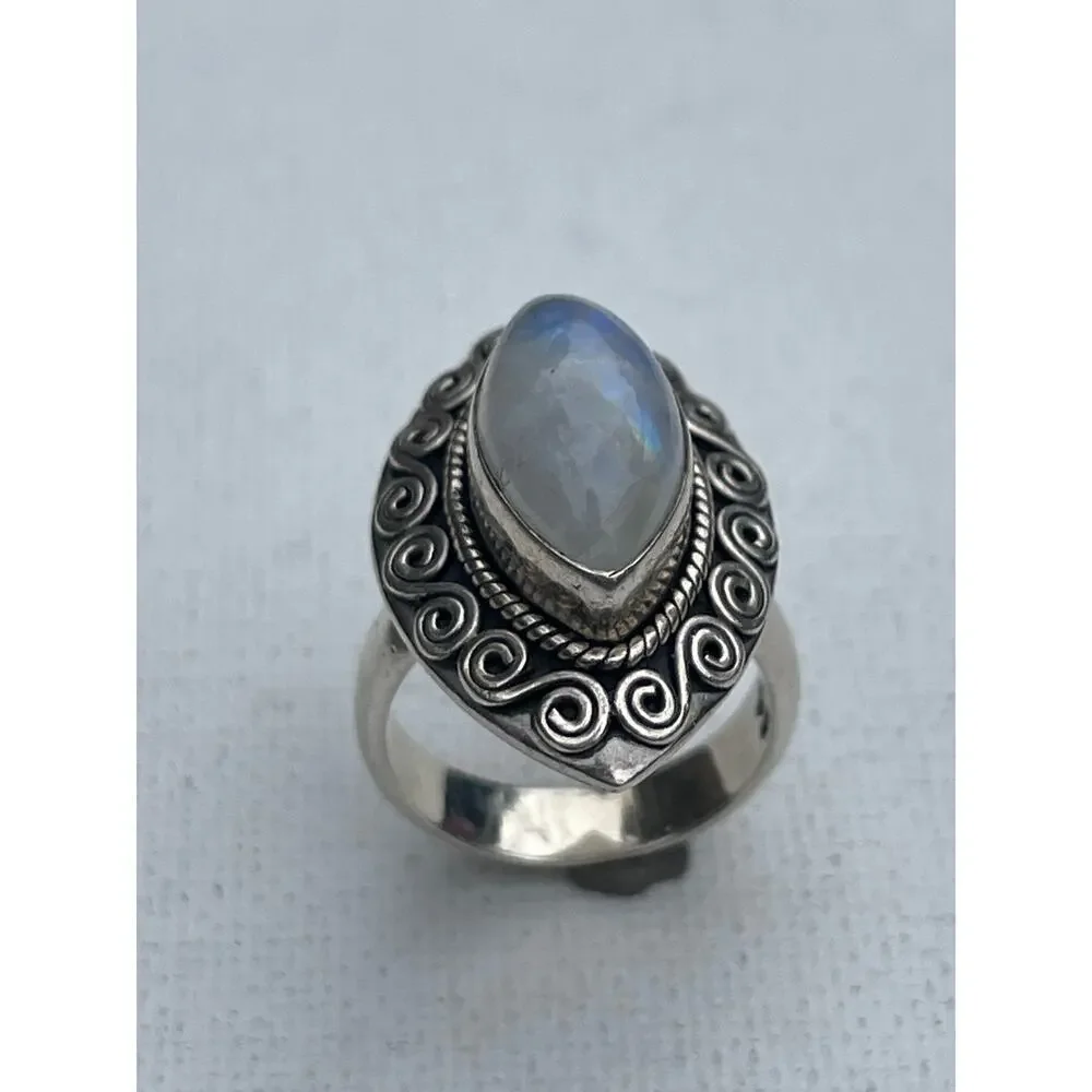 Doug Paulus Signed Moonstone Ring - Sterling Silver